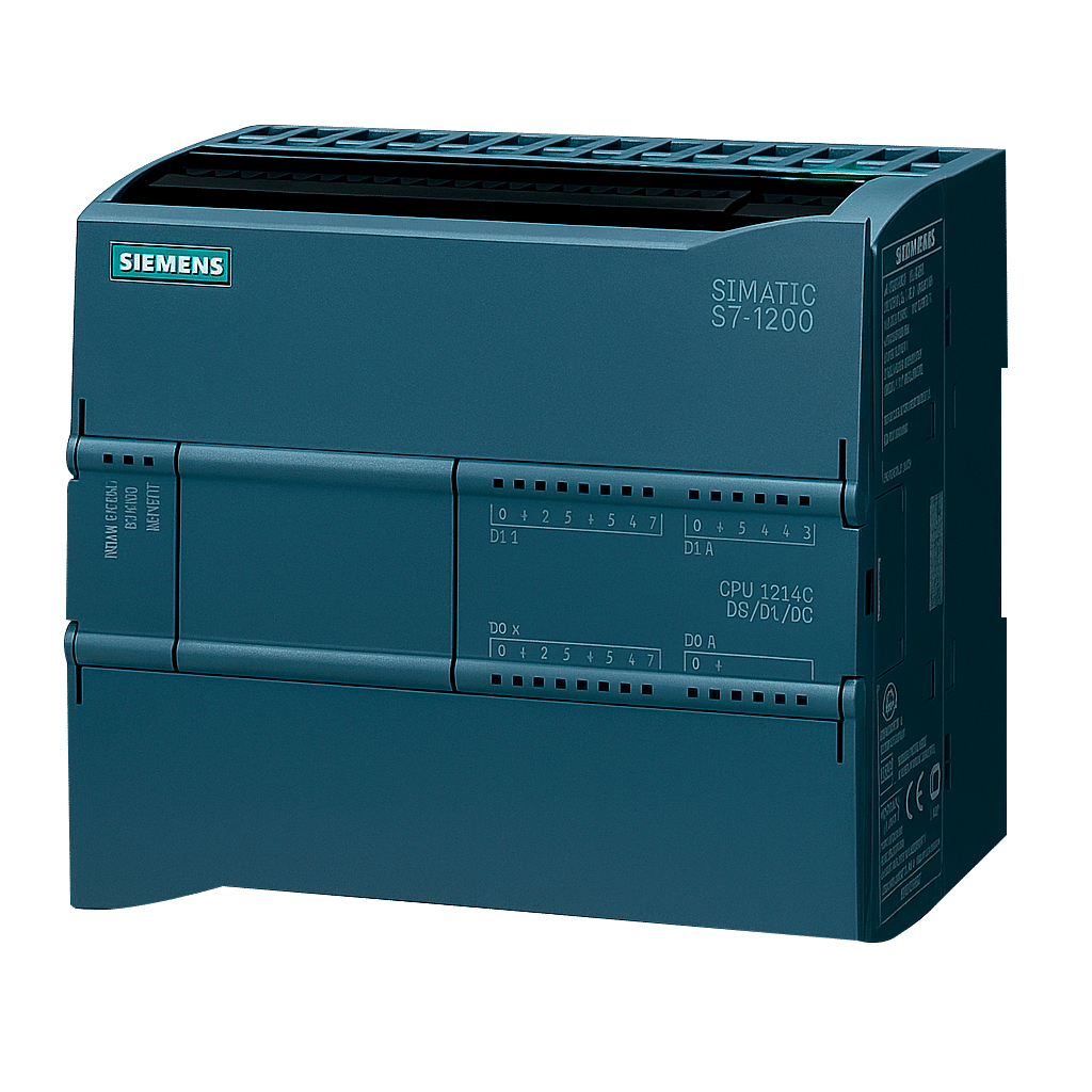 CPU 1214C DC/DC/DC Siemens | E/S INTEGRADAS 14 DI 24V DC | Alimentación 20,4-28,8V | Memoria de datos 100 KB | 6ES7214-1AG40-0XB0
