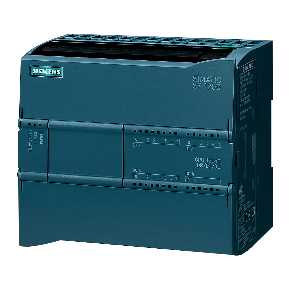 CPU 1214C DC/DC/DC Siemens | E/S INTEGRADAS 14 DI 24V DC | Alimentación 20,4-28,8V | Memoria de datos 100 KB | 6ES7214-1AG40-0XB0