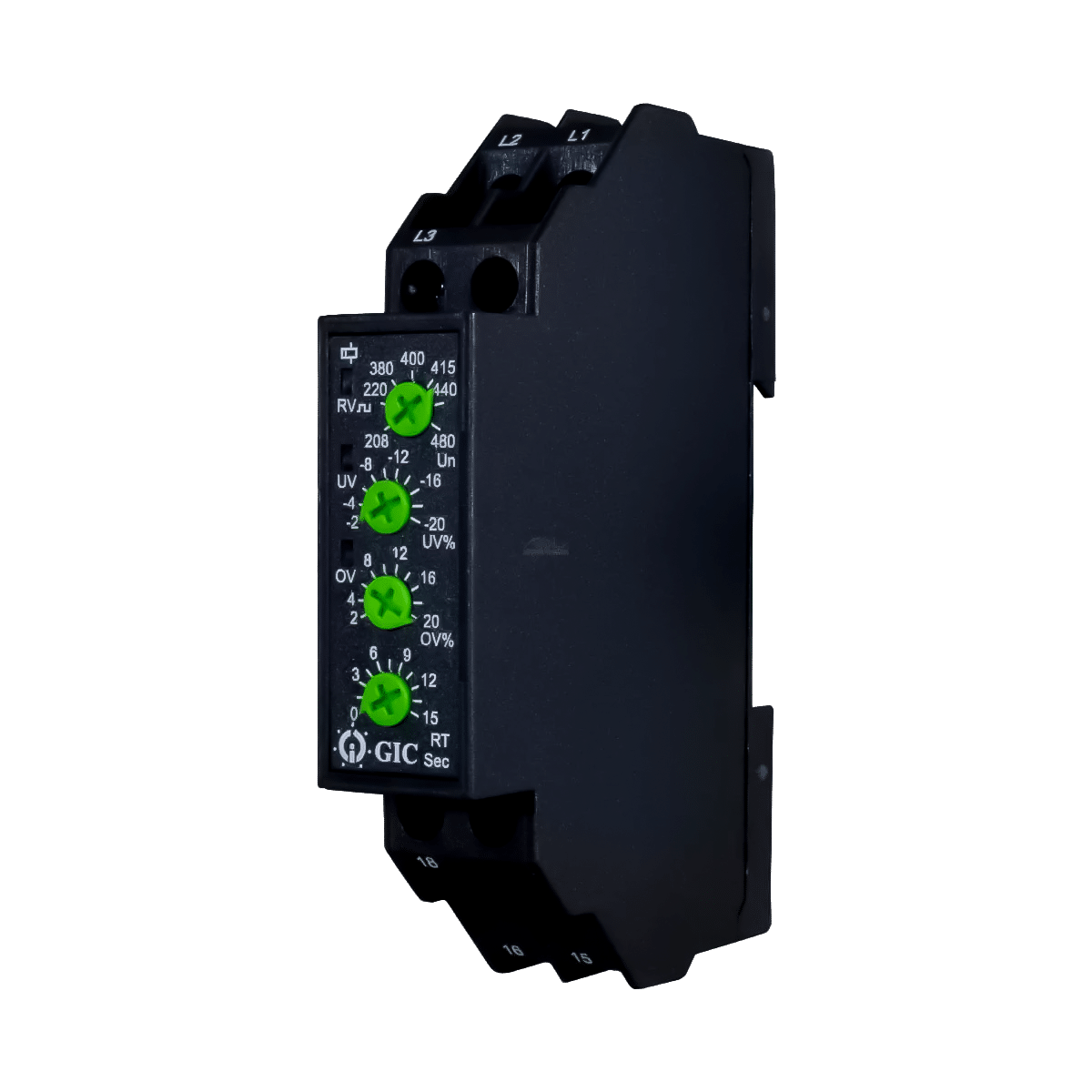MONITOR DE VOLTAJE GIC | Trifásico | 208-480 VAC | RIEL DIN | 53885
