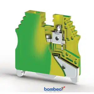 Borne de paso a tierra Klemsan | 6 mm | Aislamiento PA | Color Verde Amarillo | Puente Tornillo | k334120 | AVK2.5/4T