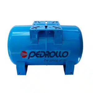 Tanque Pedrollo | Horizontal | Metálico | D 1 " Inox | 100 Litros | Diafragma | 4-1-25 PEWN100H
