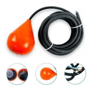 Flotador Eléctrico Norris para Aguas Negras | Doble recamara | Tipo Pera | 16 Amp | TK-Alto / TK-Bajo | Cable 10 Mts | IP68 | NRF10M16A-MS1