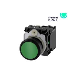 Pulsador verde Siemens | 1NA | con soporte para fijación posterior | 3SU1100-0AB40-1BA0 | 100358866