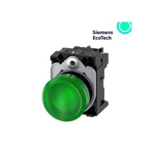 Lámpara de señalización Siemens | Verde con LED | 110 Vac | 3SU1153-6AA40-1AA0 | 100350599