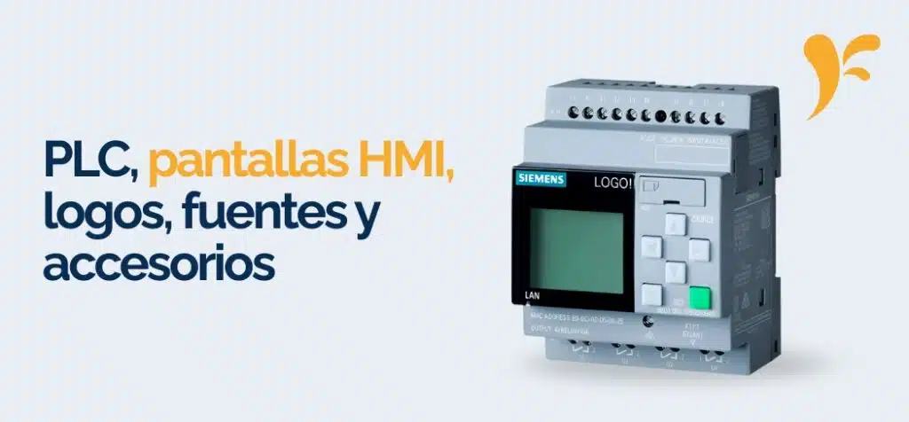 PLC pantallas HMI logos fuentes y accesorios