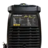 Close-up of a black HydroBooster portable pump with its label showing model NRHY-11002 and specs on a black plate, Norris branding visible.
