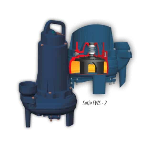 Electrobomba sumergible Barnes serie FWS-2 con corte