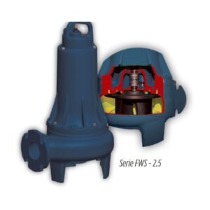 Electrobomba Barnes | Sumergible Aguas Negras | Serie FWS | 1 Hp | 220 Vac | Monofásica | Hierro | D 3” / 80 mm B | 6 MCA / 161 GPM | 1FWS2201-03025-60 | 87110679-00